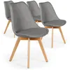 Image de MENZZO Lot de 4 chaises scandinaves Conor tissu Gris - Chaises Salle À Manger