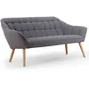Image de Canapé 3 places Scandinave Zentao Tissu Gris Clair - MENZZO - Fixe - Moelleux - L83 x P190 x H70 cm