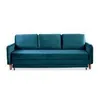 Image de CanapÃ© en Velours Bleu 3 Places Convertible BASILE en occasion ou reconditionné