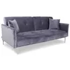 Image de MENZZO Canapé convertible clic-clac 3 places Carla Velours Gris -Canapé : L191 x P92 x H77 cm Canapé-lit : L191 x P102 x H37 cm