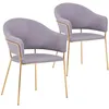 Image de MENZZO Lot de 2 chaises/fauteuils Ulrick Tissu Gris - Chaises Salle À Manger