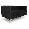 Image de MENZZO Canapé 2 places Joshua Velours Noir -L145 x P70 x H74 cm