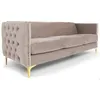 Image de MENZZO Canapé 3 places Joshua Velours Taupe -L204 x P70 x H74 cm