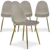 Image de MENZZO Lot de 4 chaises matelassées Norway Velours Taupe - Chaises Salle À Manger