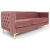 Image de MENZZO Canapé 3 places Joshua Velours Rose -L204 x P70 x H74 cm