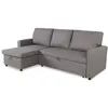 Image de MENZZO Canapé convertible avec angle réversible Baleares Tissu Gris clair -L215 x P129 x H86 cmSurface de couchage : 99 x 186