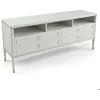 Image de MENZZO Meuble TV élégant 4 tiroirs Optimus Beige clair et Or