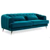 Image de Canapé capitonné 3 places style boudoir Glams Velours Bleu canard