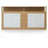 Image de MENZZO Buffet contemporain L190cm 4 portes er 4 tiroirs Lunata Bois sonoma et Blanc