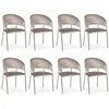 Image de Lot de 8 Chaises en Velours Batora 79cm Taupe