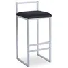 Image de Tabouret de Bar Velours Dakota 80cm Noir & Argent