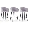 Image de Lot de 3 Chaises de Bar en Velours Kandi 106cm Argent
