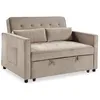 Image de Canapé Convertible 2 Places Velours Léa 133cm Beige