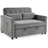 Image de Canapé Convertible 2 Places Velours Léa 133cm Gris