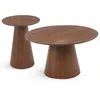 Image de MENZZO Ensemble de 2 tables basses rondes Callie Bois noisette