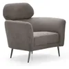 Image de MENZZO Fauteuil moderne avec haut dossier Damigal Tissu doux Gris taupe