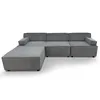 Image de MENZZO Canapé modulable Benoit Velours côtelé Gris -L259 x P173 5 x H70 cm