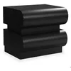 Image de MENZZO Table de chevet avec 2 tiroirs arrondis L45cm Mezade Noir