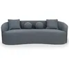 Image de MENZZO Canapé 4 places au design élégant et incurvé Alex XL Tissu bouclette Gris -L215 x P82 x H68 cm