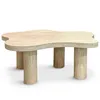 Image de MENZZO Table basse forme nuage 69x100cm Lagoon Effet Travertin Beige