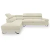 Image de MENZZO Canapé dangle à gauche avec têtières relevables Quentin Velours côtelé Beige -L260 x P170 x H74 cm