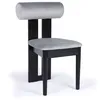 Image de MENZZO Chaise de salle à manger style intemporel Tuboli Bois Noir et Velours Gris - Chaises Salle À Manger