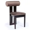 Image de MENZZO Chaise de salle à manger style intemporel Tuboli Bois foncé et Velours Marron - Chaises Salle À Manger