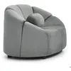 Image de MENZZO Fauteuil design arrondi Sidonie Velours Gris