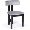 Image de MENZZO Chaise de salle à manger design Ceriz Bois noir et Velours Gris - Chaises Salle À Manger