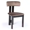 Image de MENZZO Chaise de salle à manger design Ceriz Bois foncé et Velours Marron - Chaises Salle À Manger