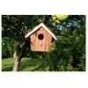 Image de Nichoir rustique - Nichoir pour oiseaux - Marron - Taille moyenne - Abri naturel pour oiseaux sauvages