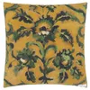 Image de Housse de coussin imprimée en percale de coton jaune 60x60
