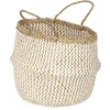 Image de COMPACTOR Panier pliable Belly M Naturel et blanc Jonc de mer et papier 35 x 32 cm