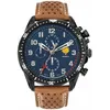 Image de Montre Patrouille de France Chronographe Cadran Bleu Cuir Marron A4-100C-668133