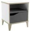 Image de Table de chevet - GENIUS - Blanc et Gris - 1 tiroir - 1 niche - 368 x 33 x 438 cm