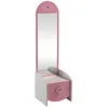 Image de Coiffeuse enfant blanche et rose - CHARLOTTE - 1 tiroir - avec miroir