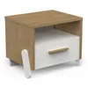 Image de Table de chevet Naili - Marron et blanc - 1 tiroir - Bois - Panneaux de particules - Contemporain - Design
