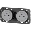 Image de Les prises composables aluminium Dooxie - désignation:Double prise 2P+T surface
