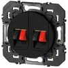 Image de LEGRAND - PRISE HAUT-PARLEUR DOUBLE DOOXIE FINITION NOIR - EMBALLAGE BLISTER