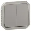 Image de Interrupteur double - Plexo - 069525L - Gris - IP55 - 10A