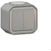 Image de Commande double interrupteur ou poussoir Plexo complet saillie gris (069715L)