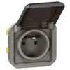 Image de Prise de courant - Plexo - 2P+T - Anthracite - Étanche - 16A 250V IP55 IK08