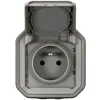 Image de LEGRAND Prise de courant avec terre étanche avec volet Plexo - 16A 250V - Gris