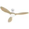 Image de OKLAHOMA Blanc & Bois - Ventilateur de plafond Ø137cm 100W + éclairage LED