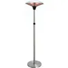 Image de Parasol chauffant électrique rétractable FAVEX Milan - 2100W - Sécurité anti-basculement - Inox brossé - Gris