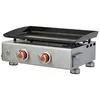 Image de Plancha à gaz Alicia II Inox 2 feux - BRASERO - 2 brûleurs - 52 x 34 cm - Plaque acier émaillée - Jusquà 8 convives - 5 kW Grise