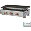 Image de Plancha gaz Alicia II Inox 3 Feux - BRASERO - 3 brûleurs - Plaque acier émaillée 67 x 34 cm - Jusquà 10 convives - 75 kW Gris