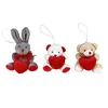 Image de Lot de 3 Petites peluches Ours et lapin - Décoration de sapin