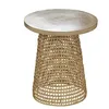 Image de Bout de canapé plateau bambou pied rotin - Bois clair - 40 cm X 40 cm X 45 cm - CALICOSY