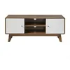 Image de CALICOSY - Meuble TV 2 Portes et 2 Niches L129 cm - ALBURA - Bois foncé